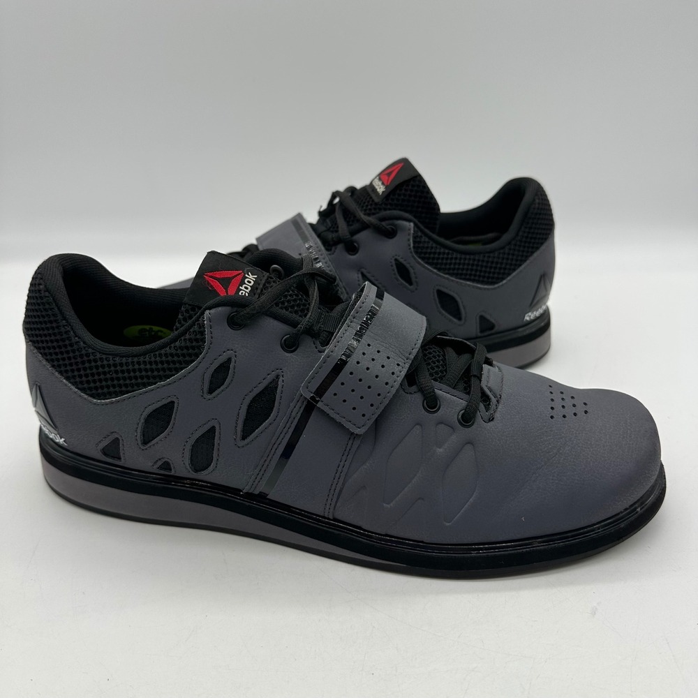Reebok BD2631 Mens Size 11.5 Grey Lifter PR Strap Stability Weightlifting Shoes